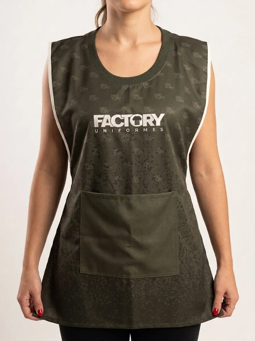 Avental bata em gabardine personalizada pela Factory